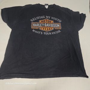 Harley-Davidson Shirt Reliving My Youth Black XL Logo Motorcycles Biker